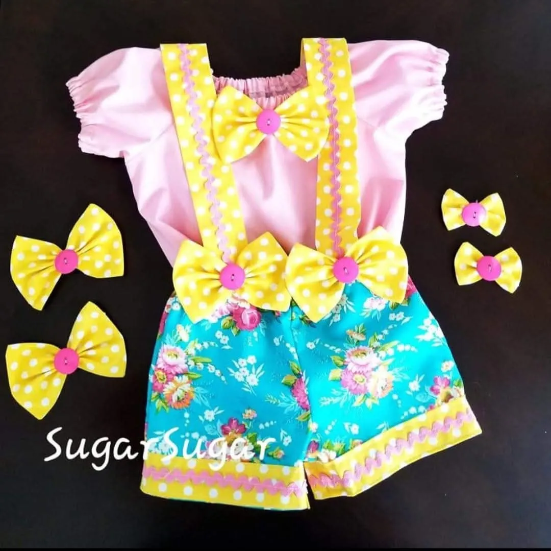 Pink Blue and Yellow Spring Wear