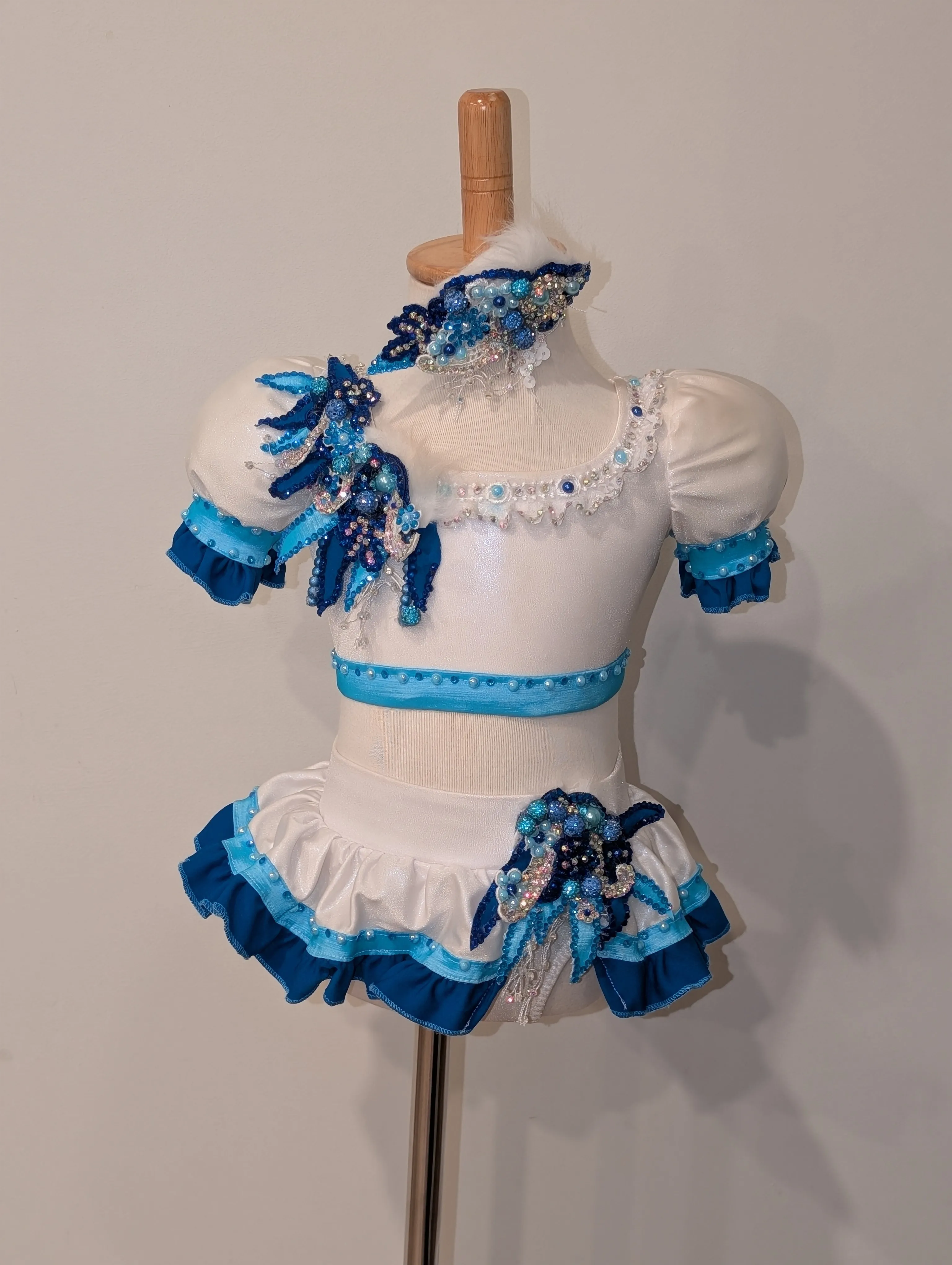 White and Blue Glitz Swim