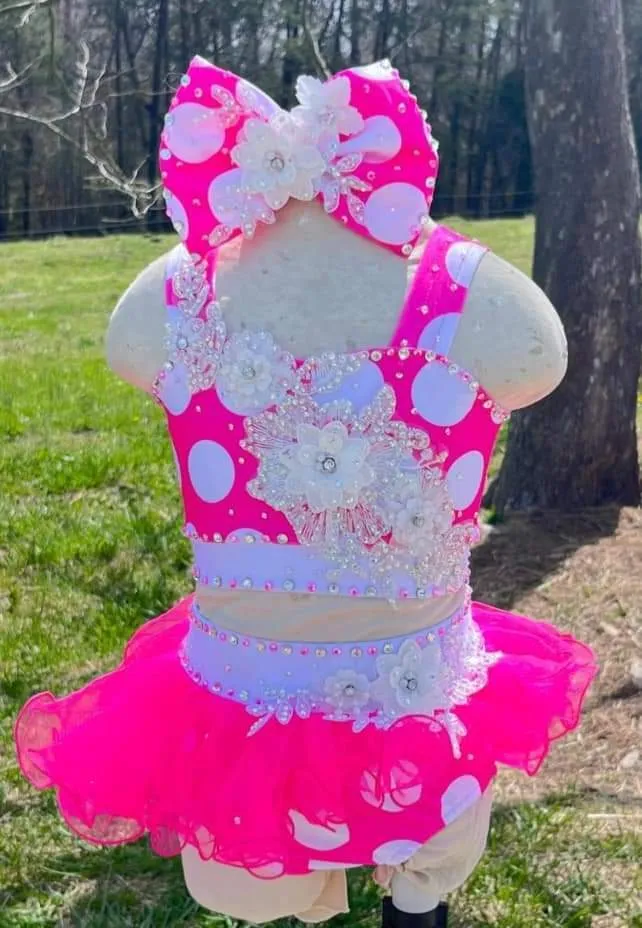 Beth Young Pink Polka Dot Glitz Swim 