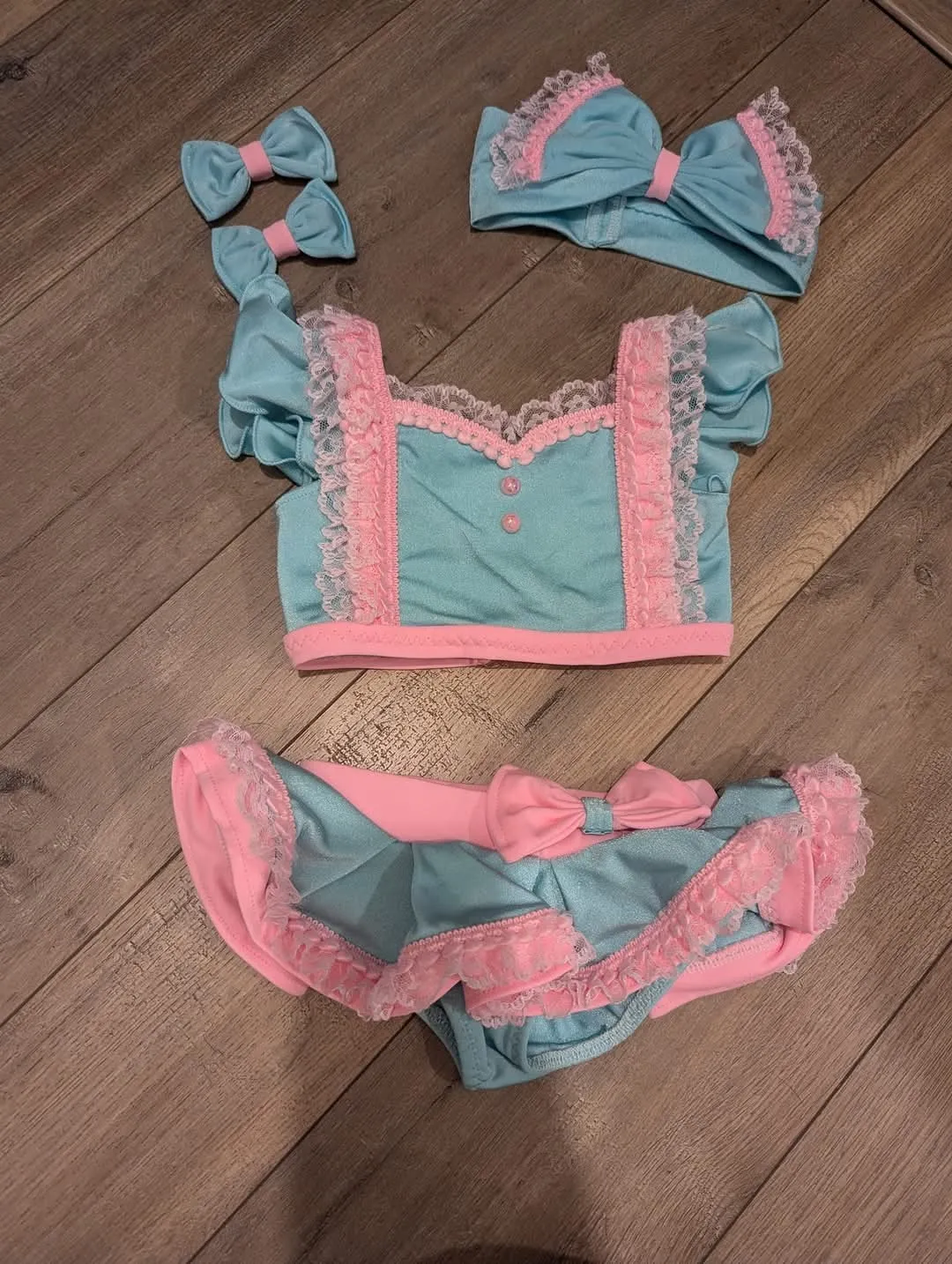 Mint and Pink Natural Swim