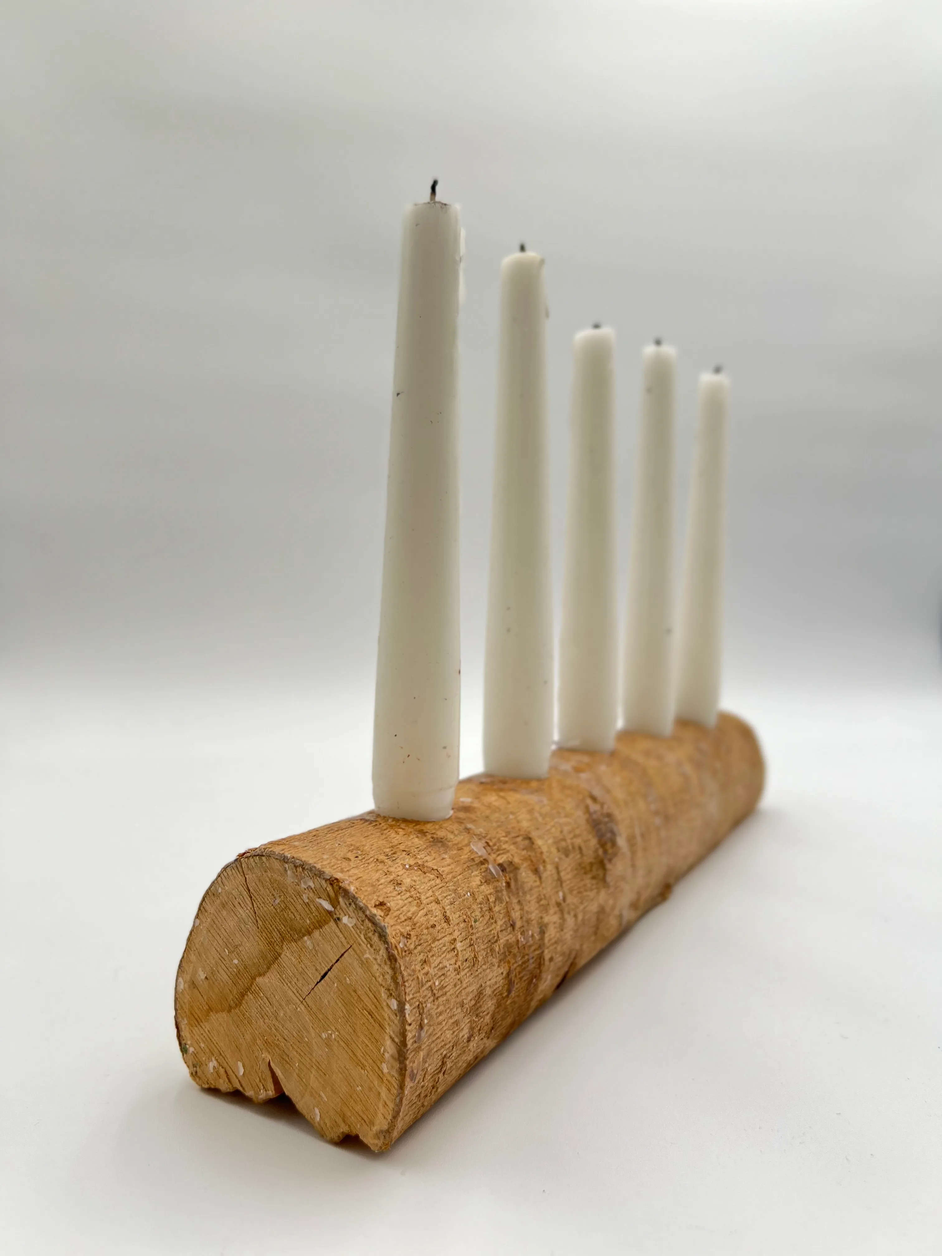 5 Slot Wood Candle Holder