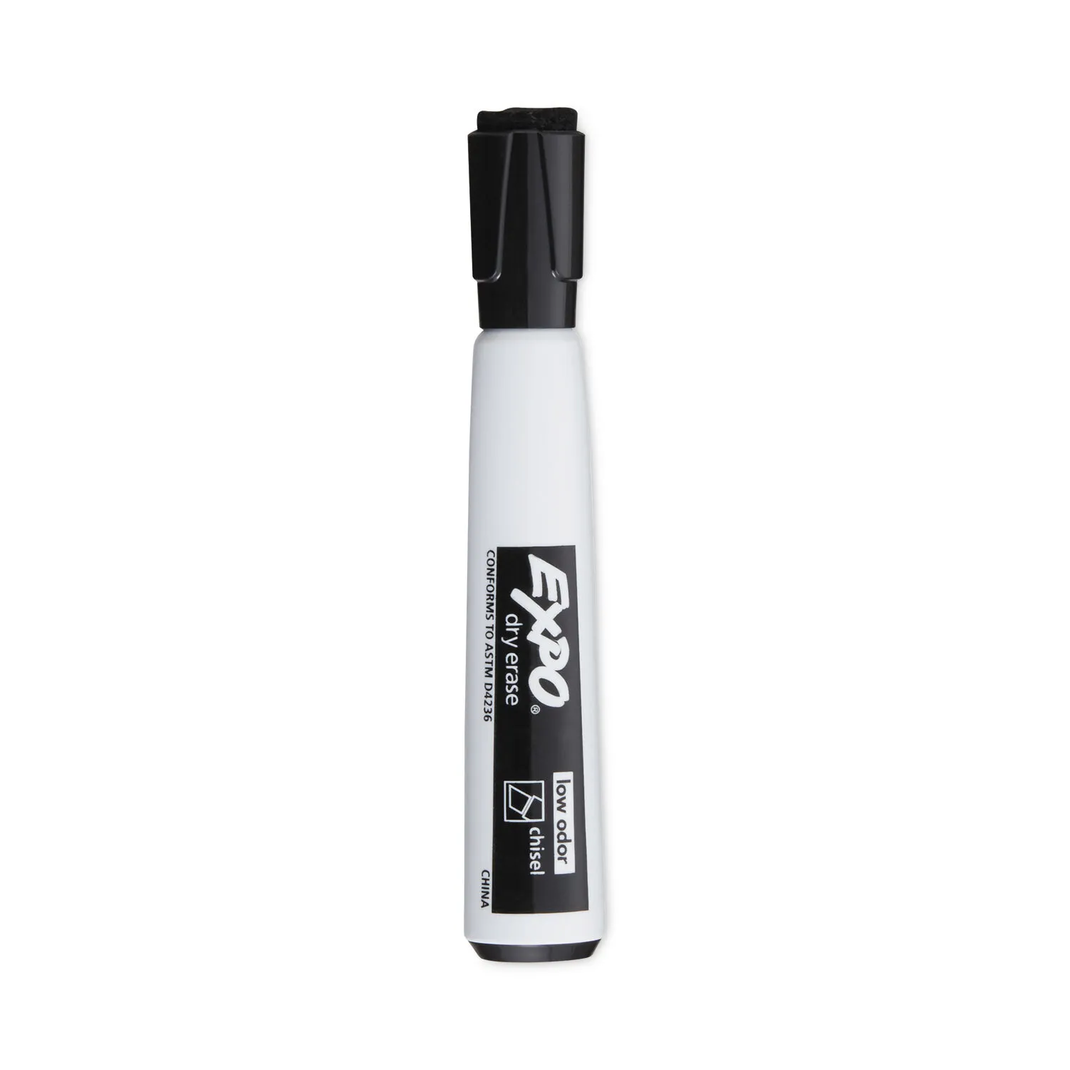 EXPO® Magnetic Dry Erase Markers With Eraser, Chisel Tip, Black Ink