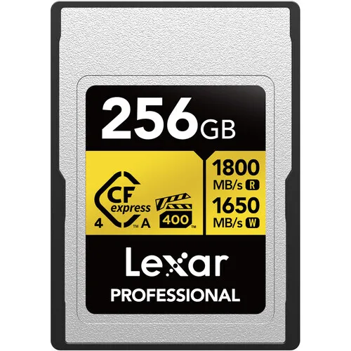 Lexar 256GB Professional GOLD CFexpress 4.0 Type A Memory Card