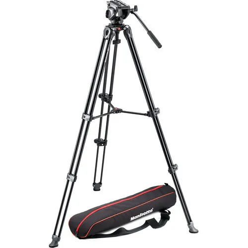Manfrotto MVH500A Fluid Drag Video Head with MVT502AM Tripod and Carry Bag (60mm ball)