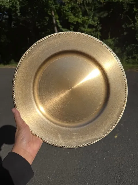 Gold Beaded Charger Plates