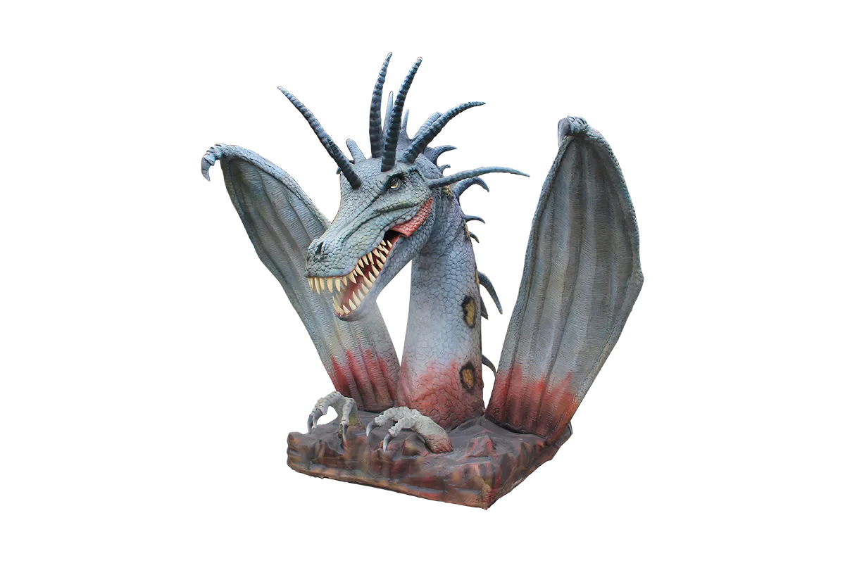 Grande Testa di Drago animatronico robotizzato h 2 mt