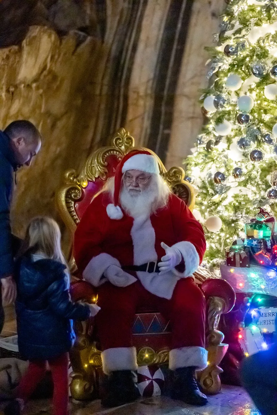 Trono Babbo Natale con luci a led h 150 cm