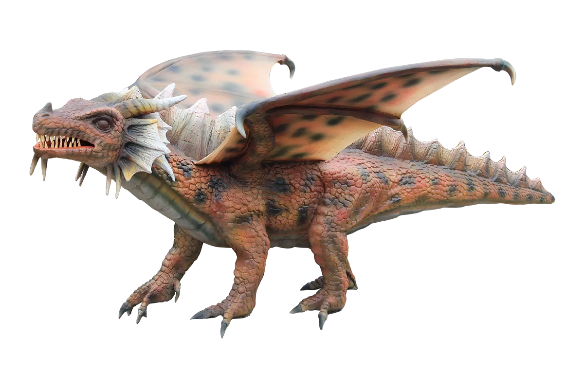 Drago rosso animatronico a noleggio per eventi ed esposizioni
