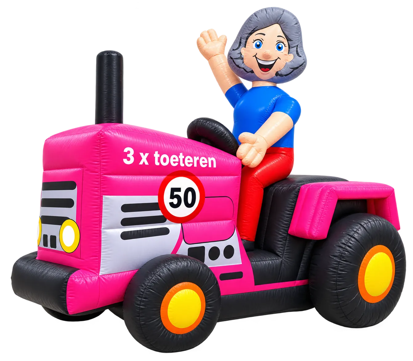 De vrouw op de tractor