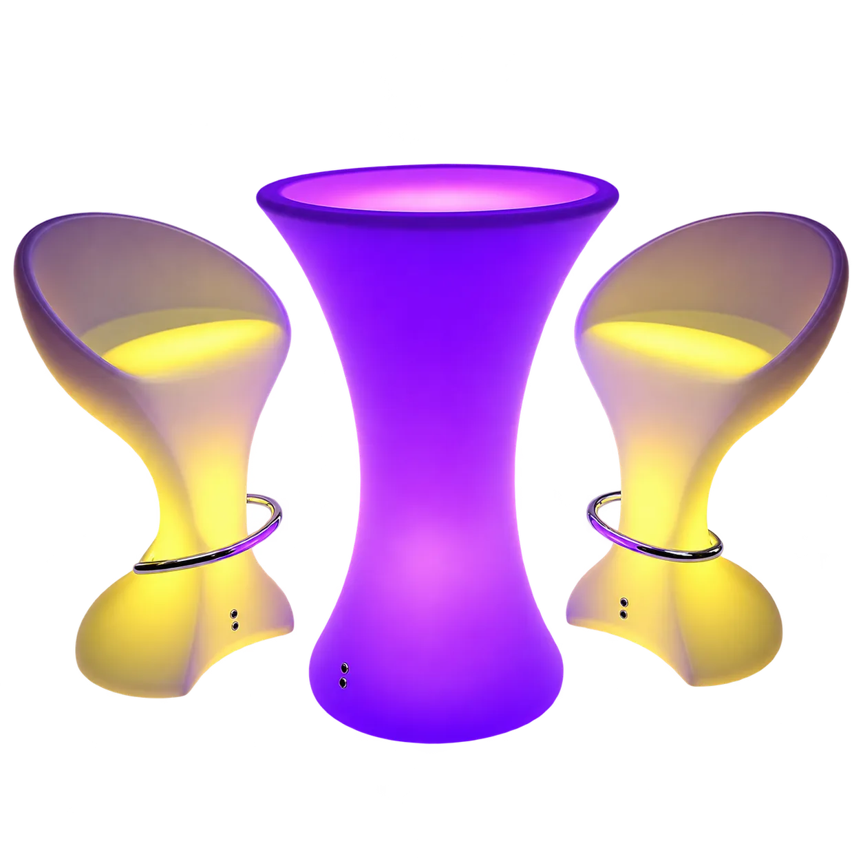 Led meubel statafel set met twee barkrukken