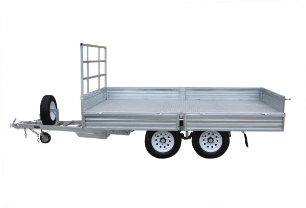 FOR SALE 14x7 Tandem Flat Top Trailer with Cage