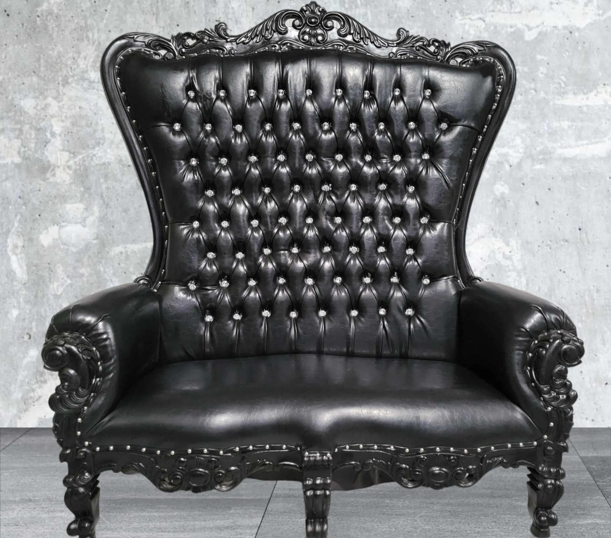 Black Double Seat Throne Couch