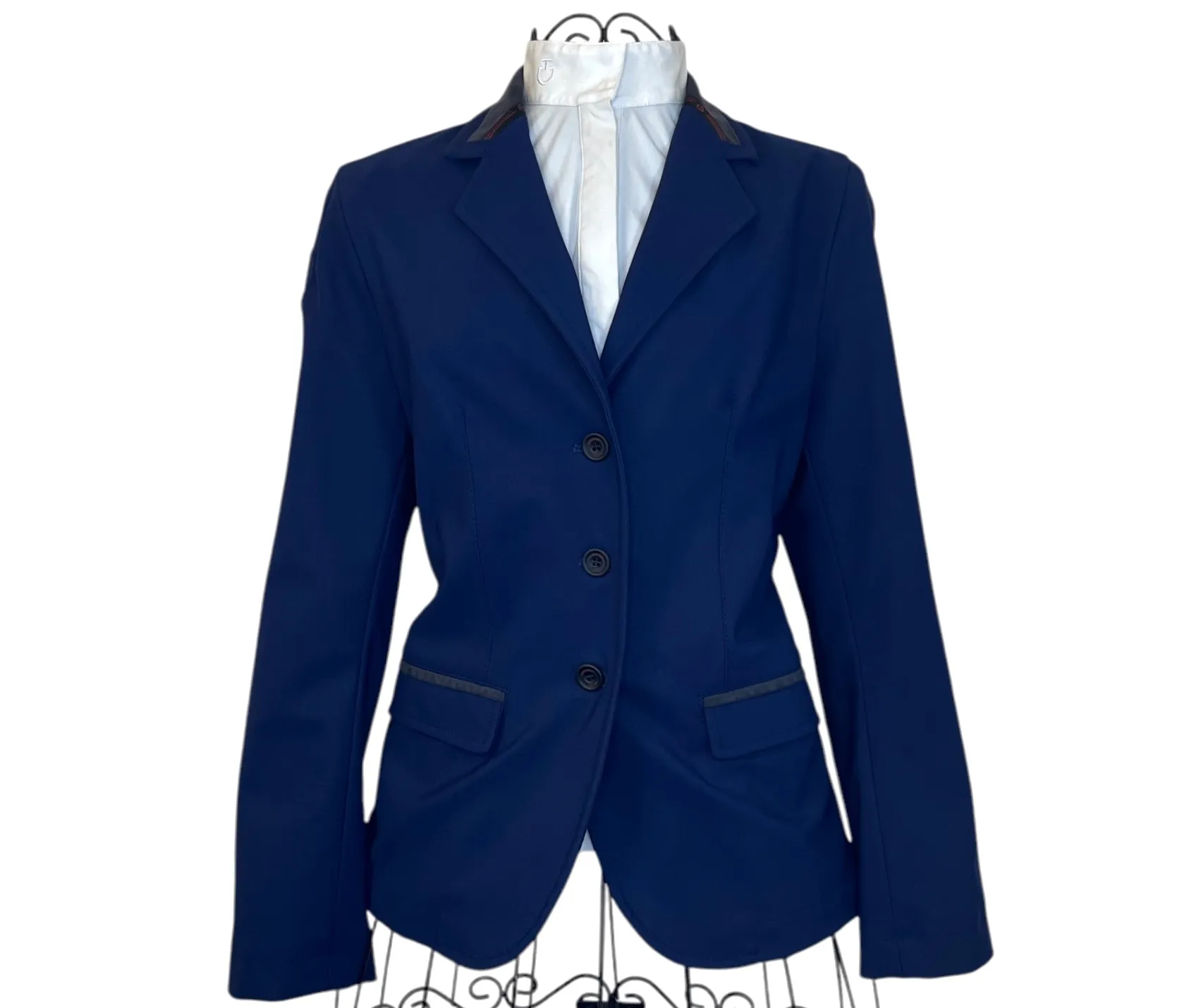 Cavalleria Toscana Kids Competition Jacket, Navy with suede collar, Size 14