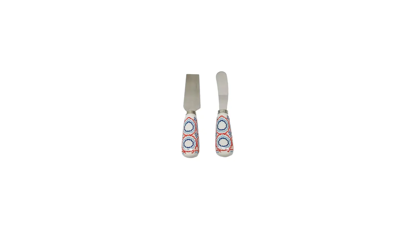 Red, White & Blue Ceramic Cheese Knife Set