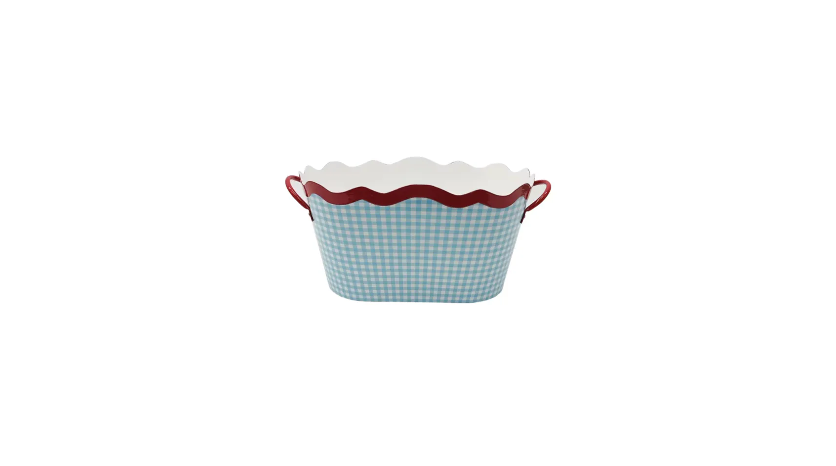 Scallop Blue Gingham Bucket