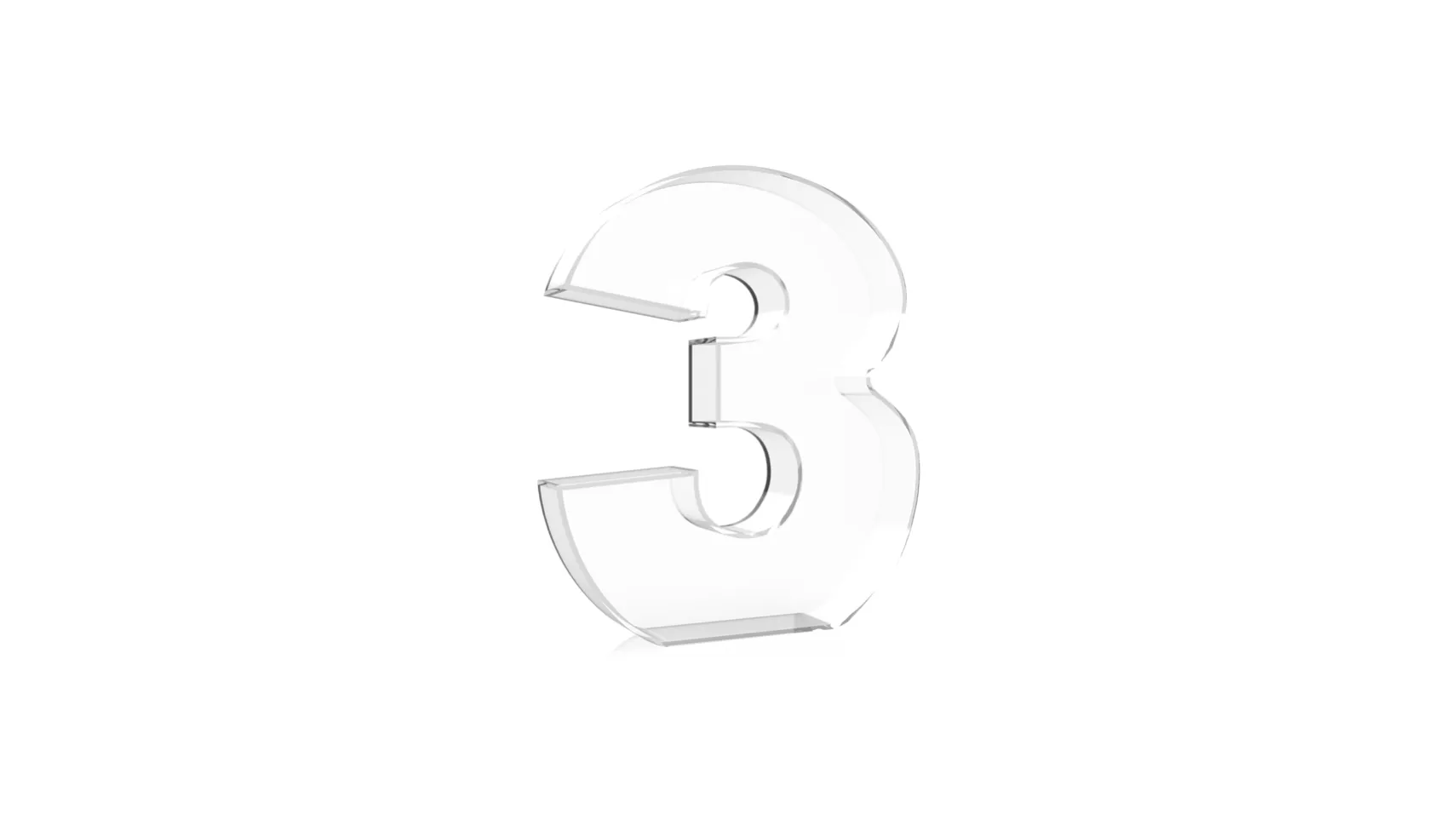 Acrylic Fillable Number 3