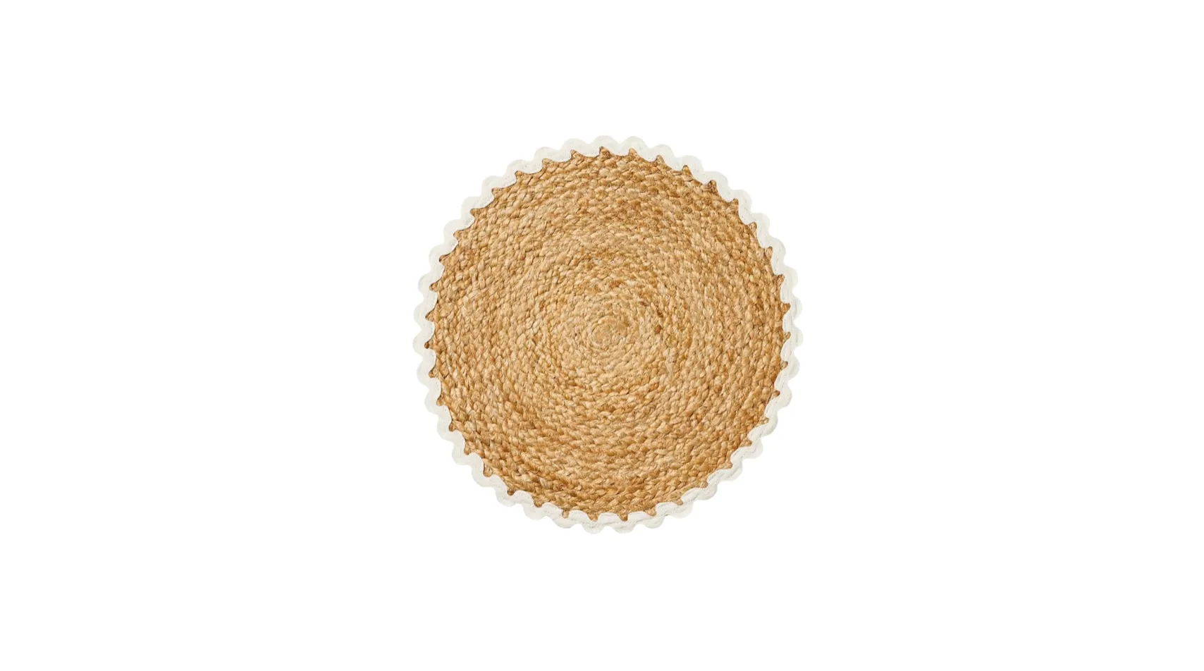 Round Woven Charger with Rickrack Trim