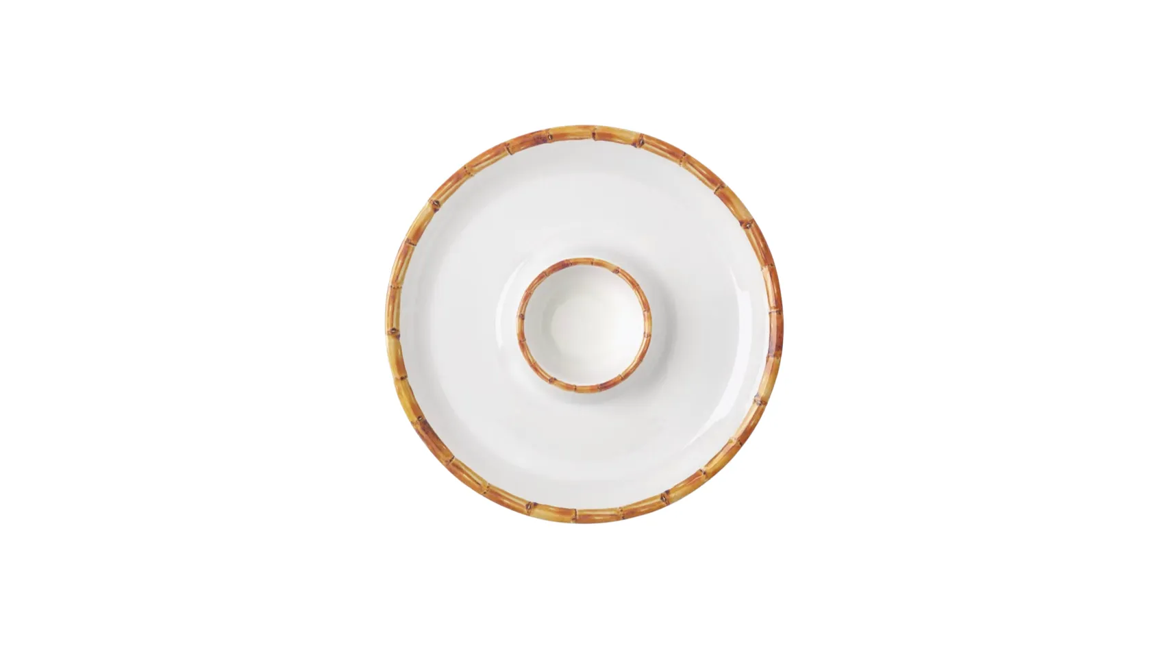 Bamboo Border Chip & Dip Bowl