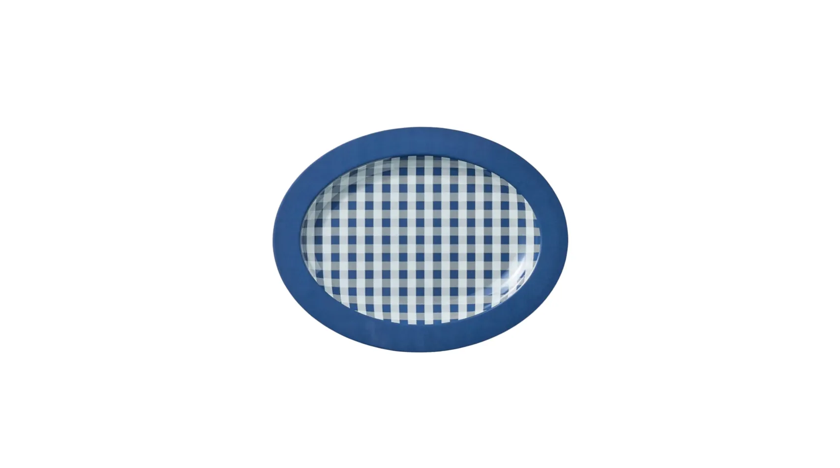 Gingham Oval Server Platter
