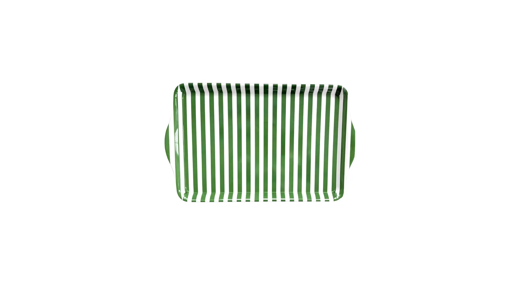 Green Stripe Melamine Tray