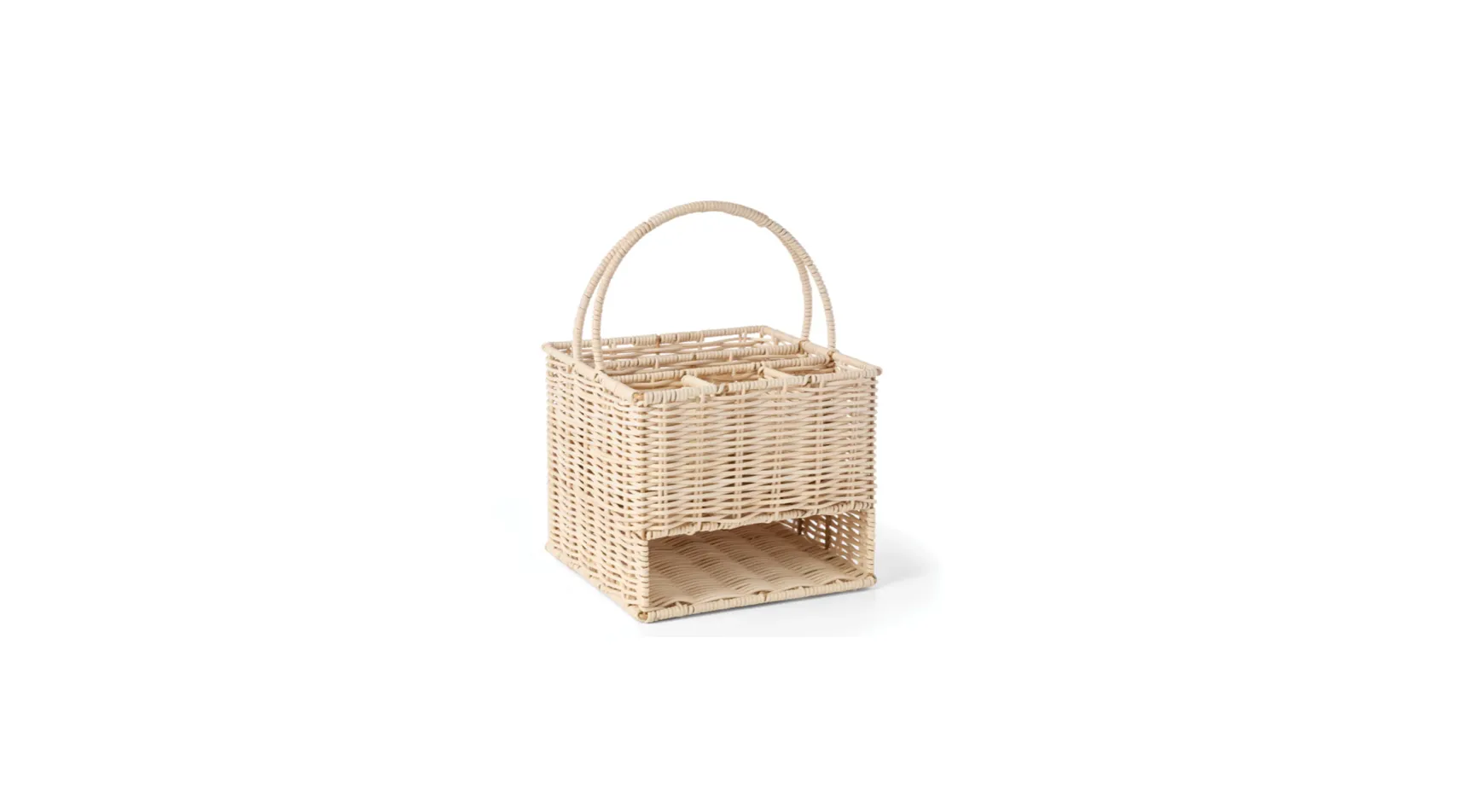 Rattan Plate & Utensil Caddy