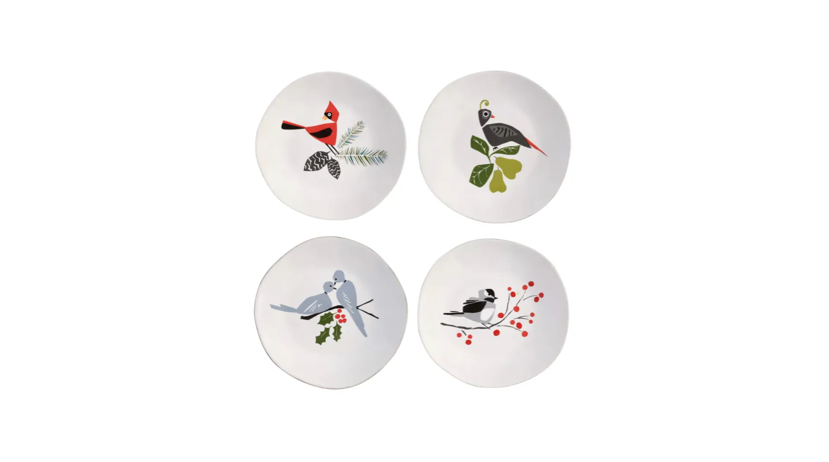 Winter Bird Salad Plates