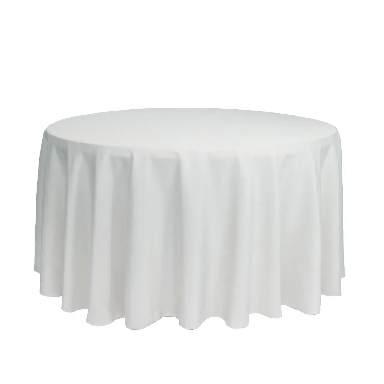 White Round Polyester Linen 
