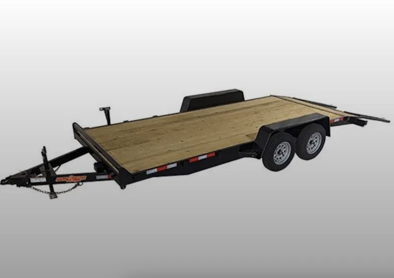 7 X 20 Heavy Duty Equip Trailer, Dove Tail, Slide Ramps