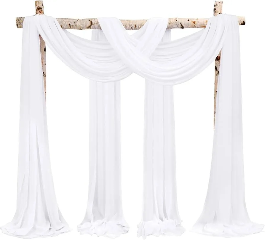 DRAPE FABRIC - WHITE SHEER SINGLE PANEL 28 IN X 19 FEET