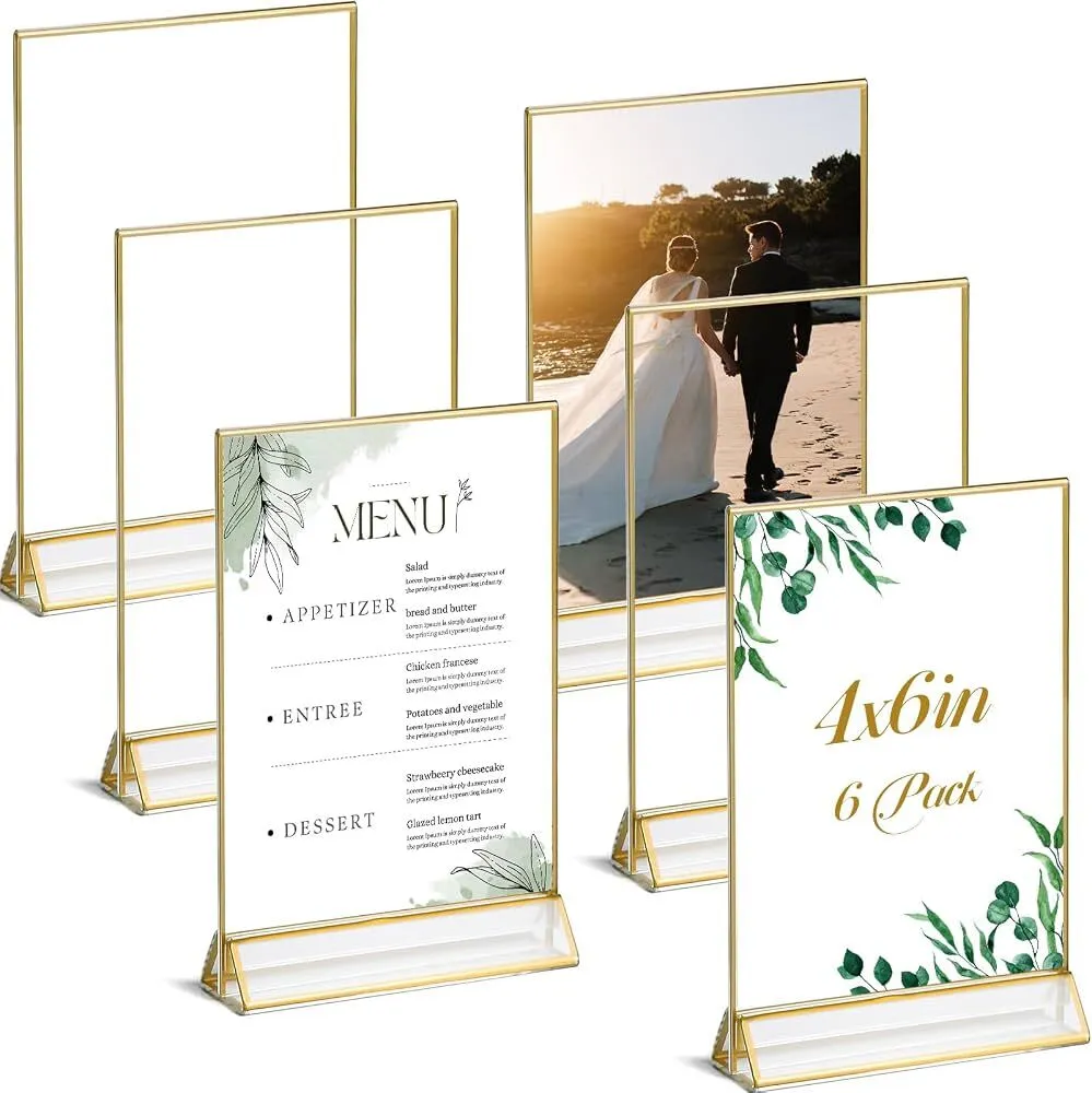 TABLE DECOR - FRAME 4x6 ACRYLIC SIGN HOLDER - PICTURE FRAME 