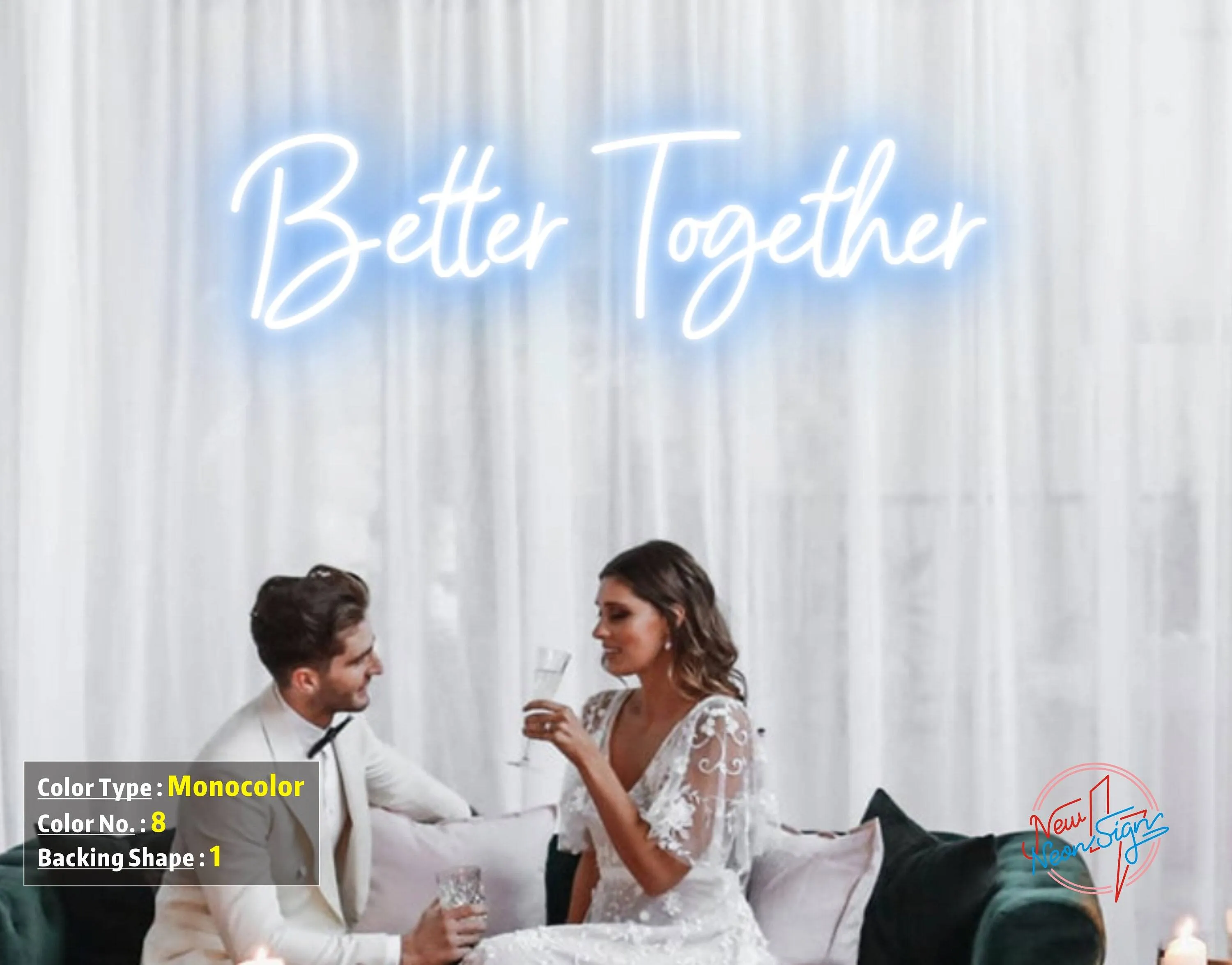 SIGN - NEON SIGN - BETTER TOGETHER 16.5 x 12.4 inch