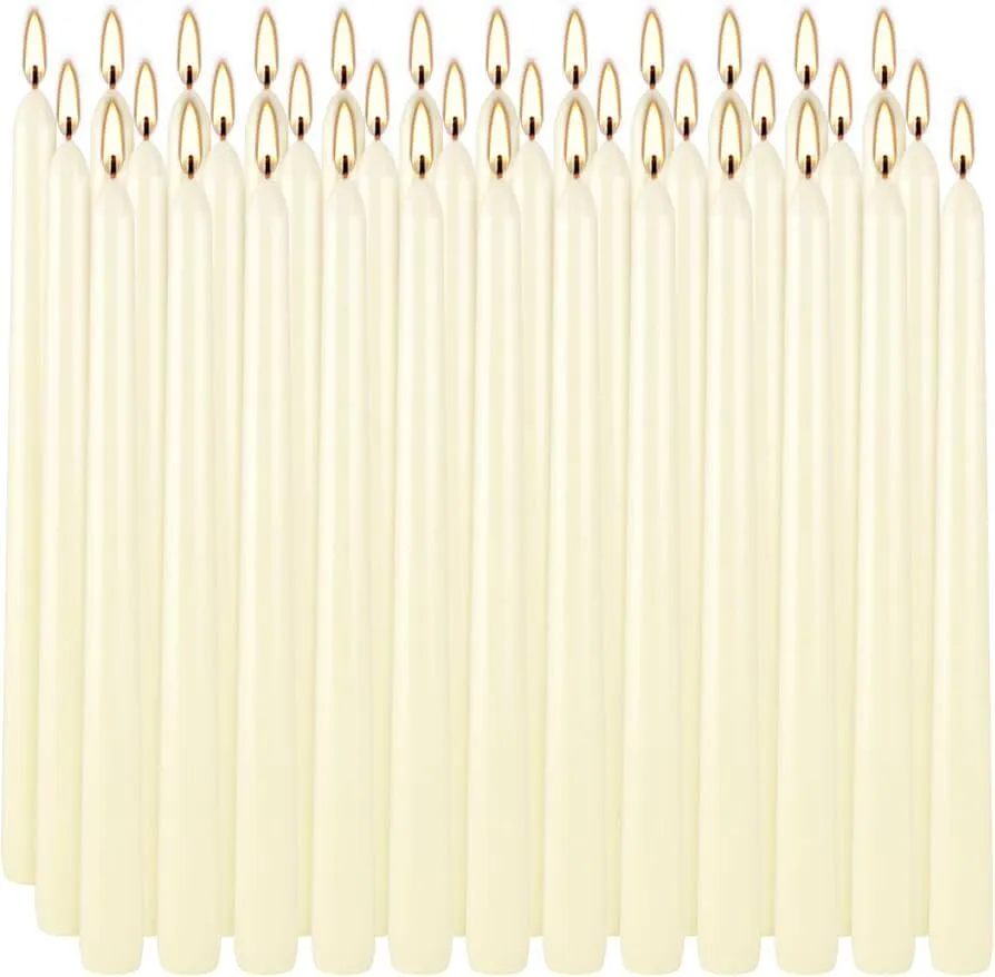 CANDLE - 10 INCH IVORY WHITE TAPER CANDLE