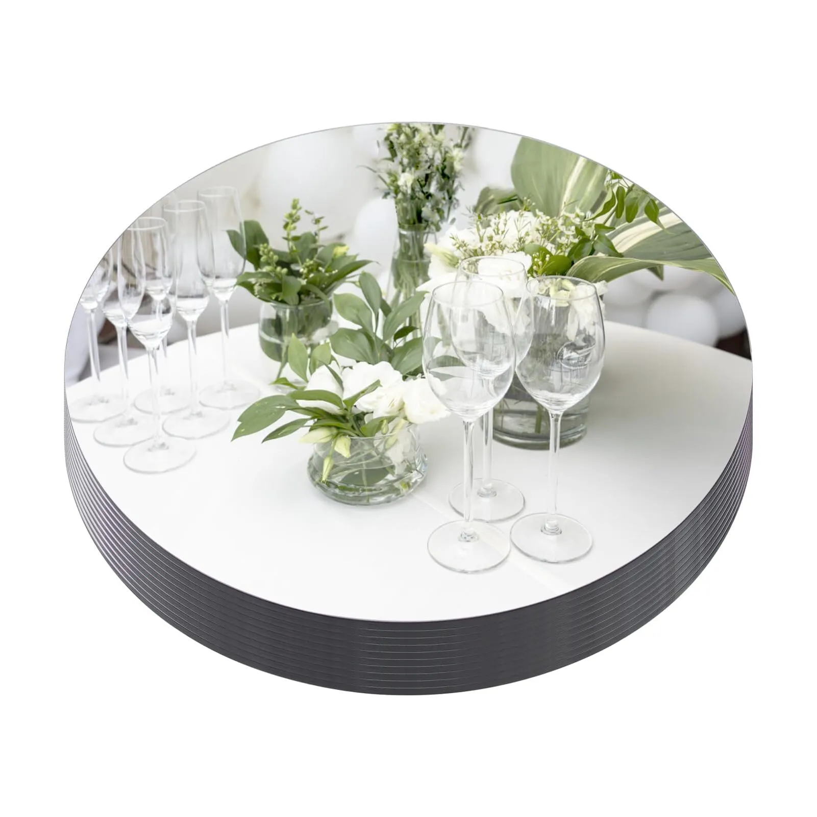 TABLE DECOR - CENTERPIECE - 12" Round Mirrors for Centerpieces for Tables