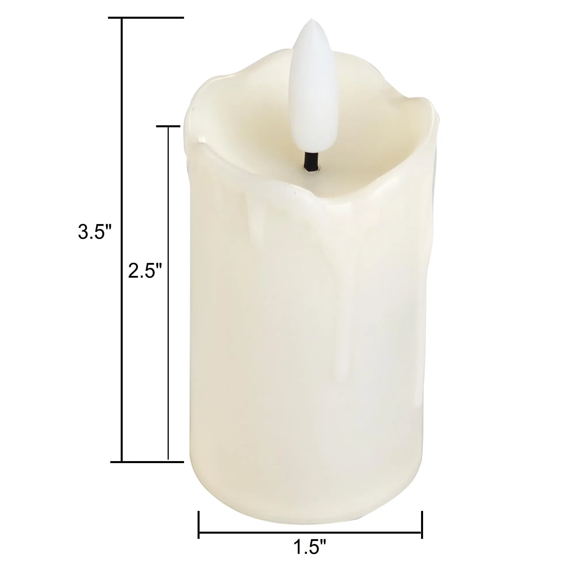 CANDLE - BATTERY OPERATED PILLAR CANDLES - FLAMELESS VOTIVE 1.5X3.5 