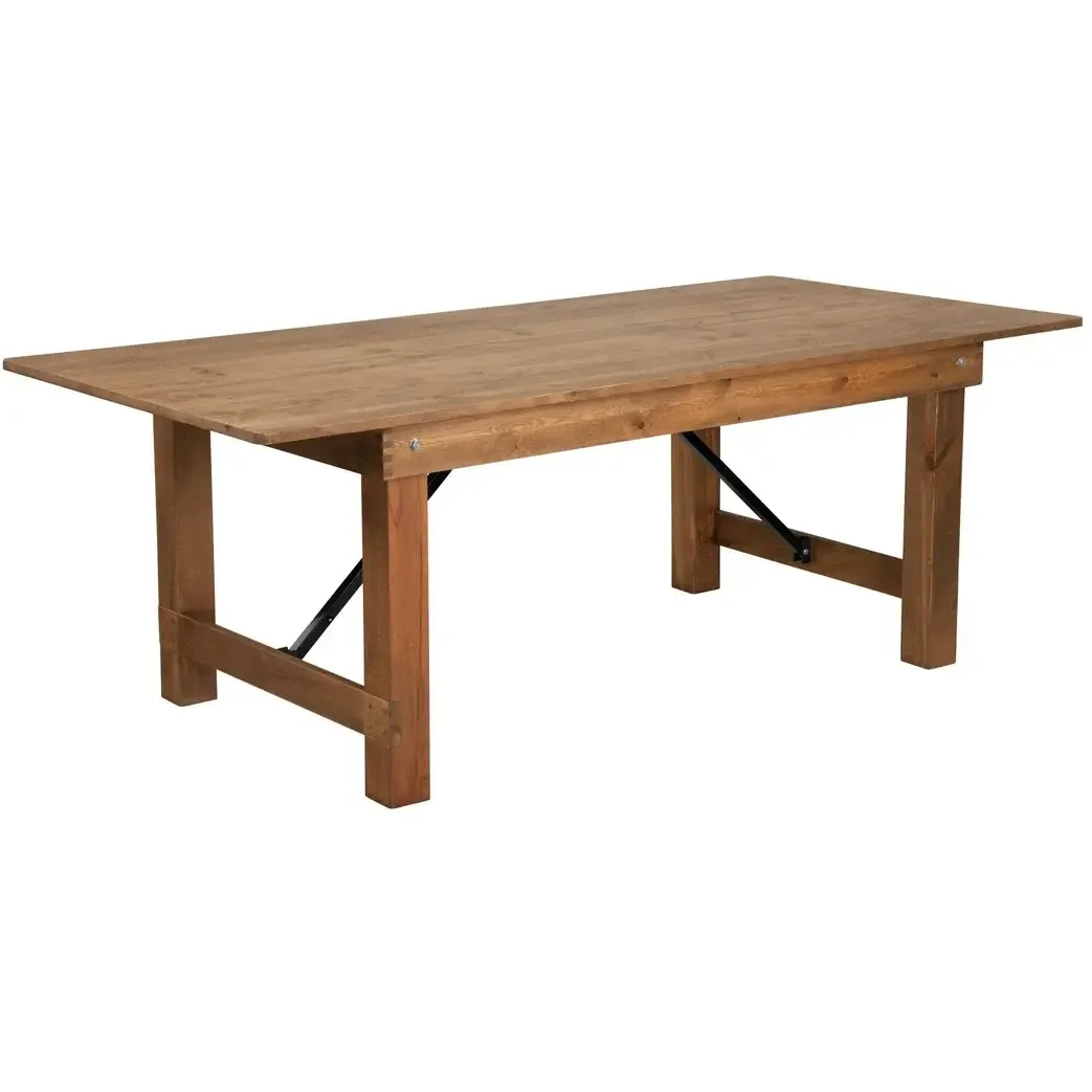 TABLE - 7FT FOLDING FARM TABLE RUSTIC NATURAL 