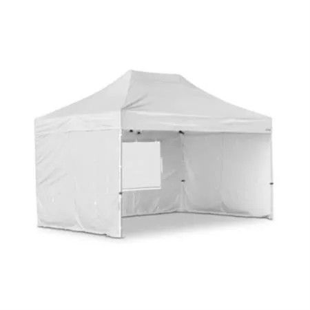 4.5M x 3M Gazebo - White With Sides
