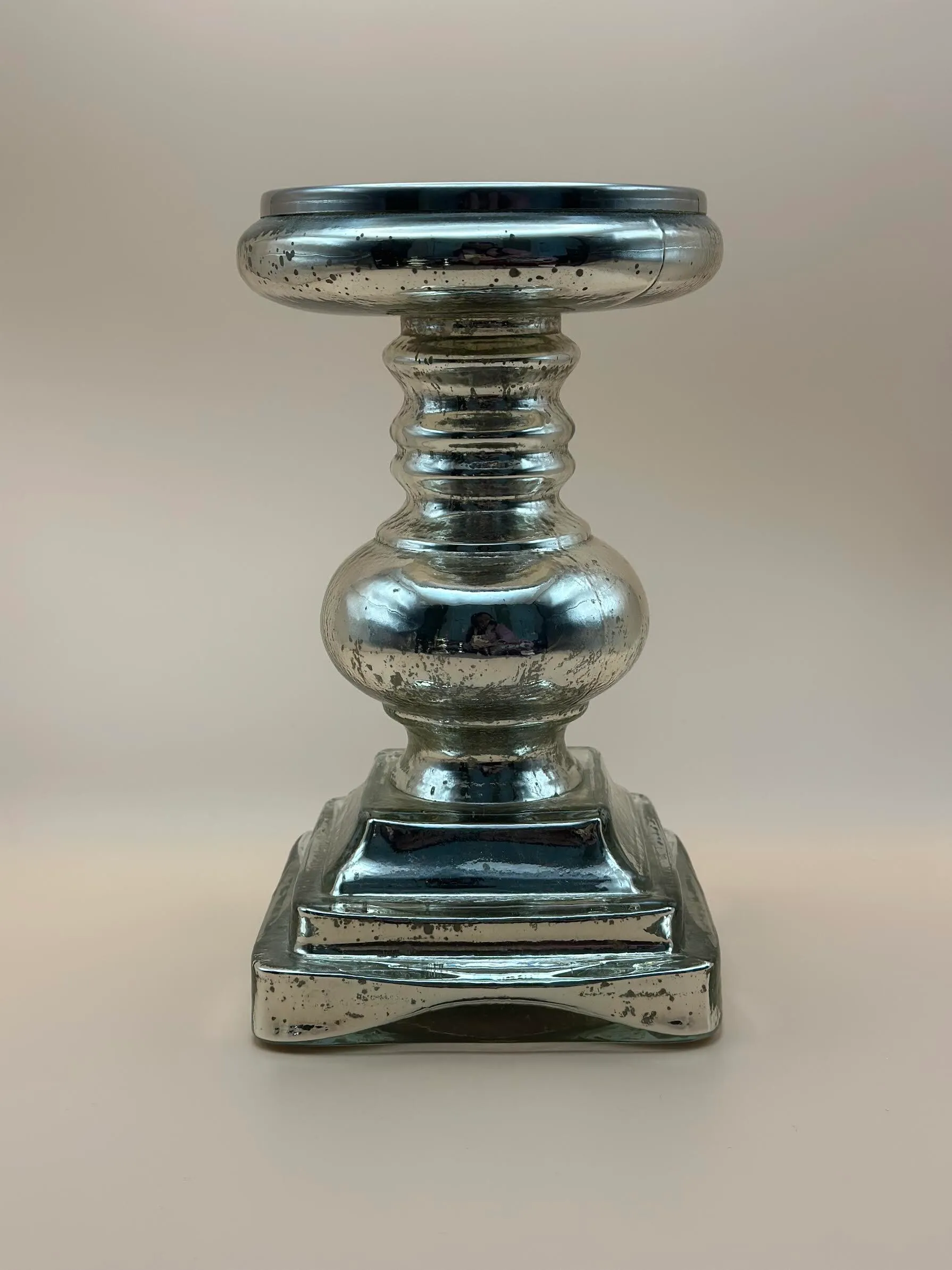 Mercury Glass Candle Stand