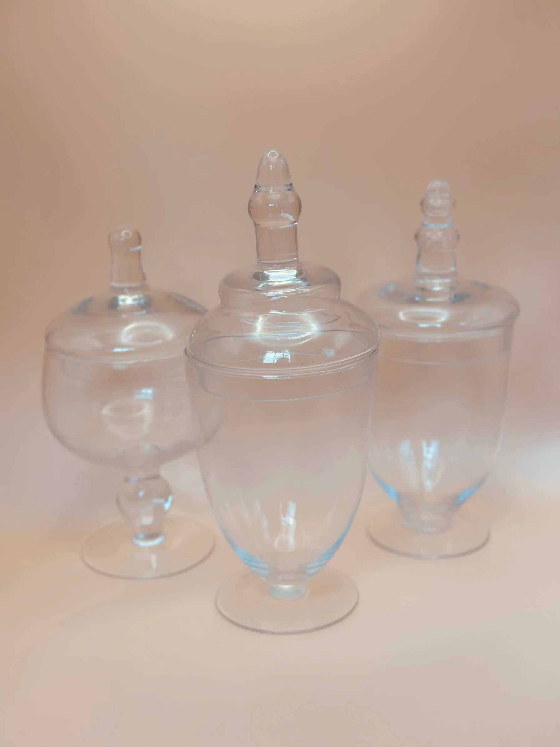 Glass Apothecary Trio