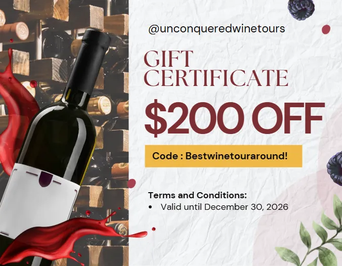 $200 gift certificate! Elegant, instantly printable & deliverable. Select any tour date as a place holder then select 'This is a gift and I require a voucher' from drop-down @ checkout. The recipient may book any preferred date afterwards!