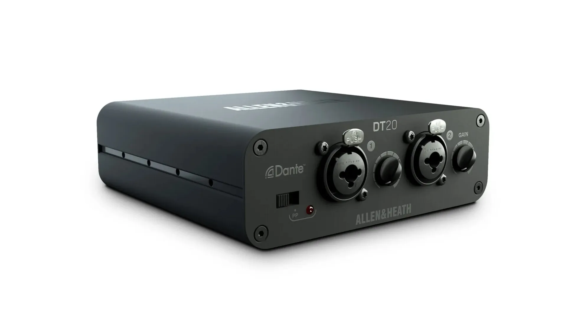 Allen & Heath DT20 Dante interface, 2 XLR in, PoE