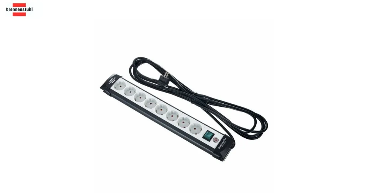 Strömgrendosa 8 uttag, switch, 5m