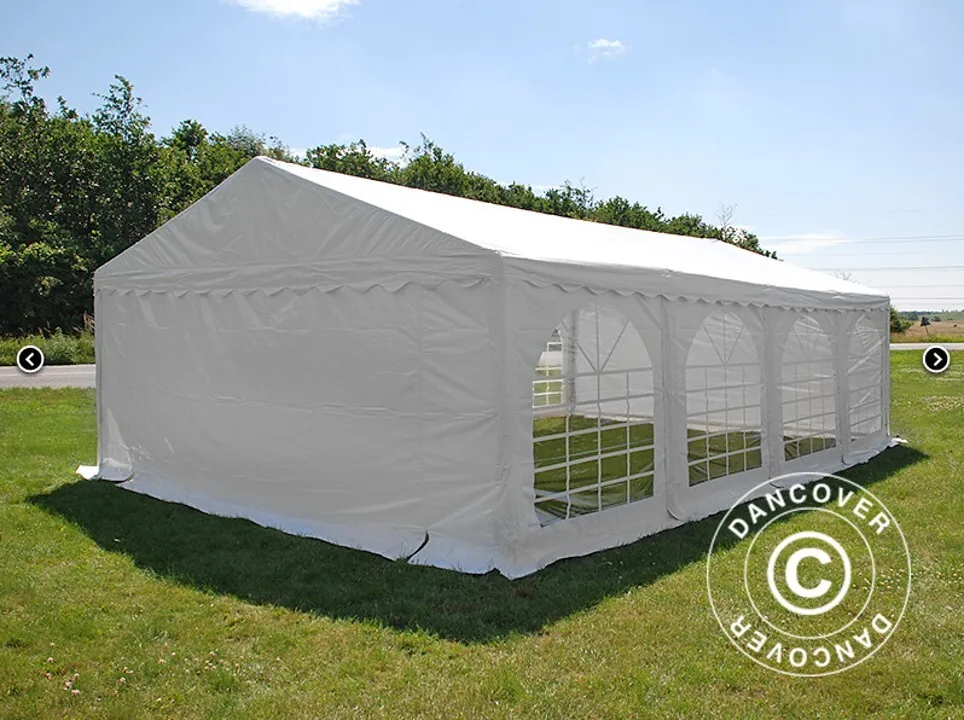 Partytält 5x8 m, vitt, PVC