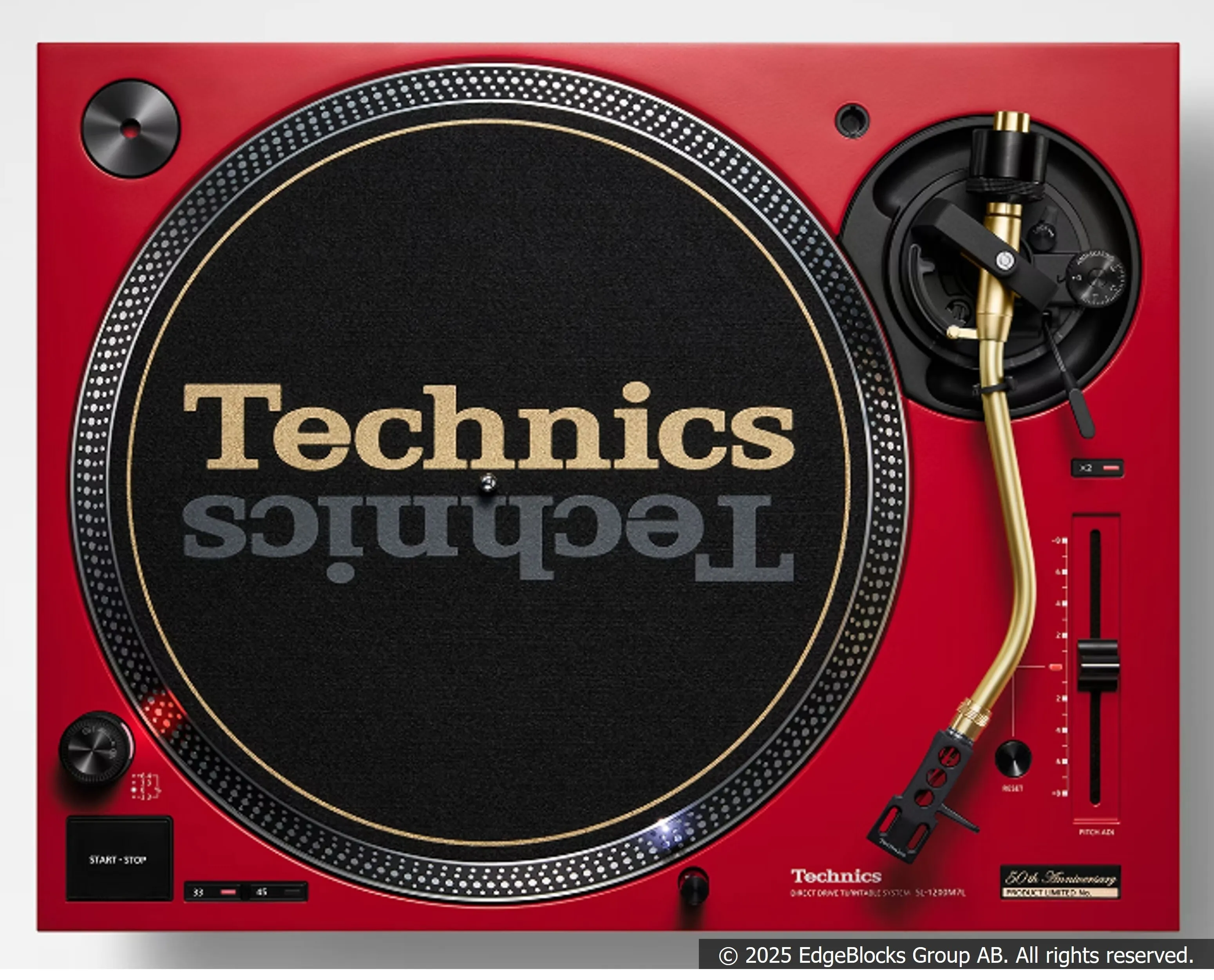 Technics SL-1200M7L (röd) skivspelare i case