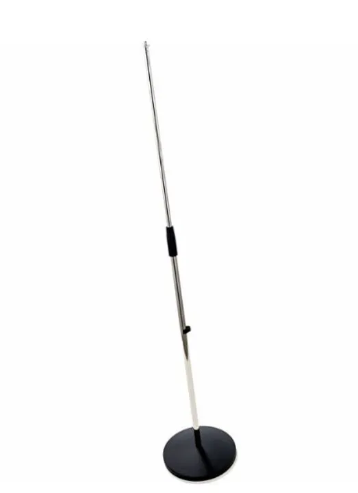 K&M 260/1 mikrofonstativ rakt med rund basplatta, krom
