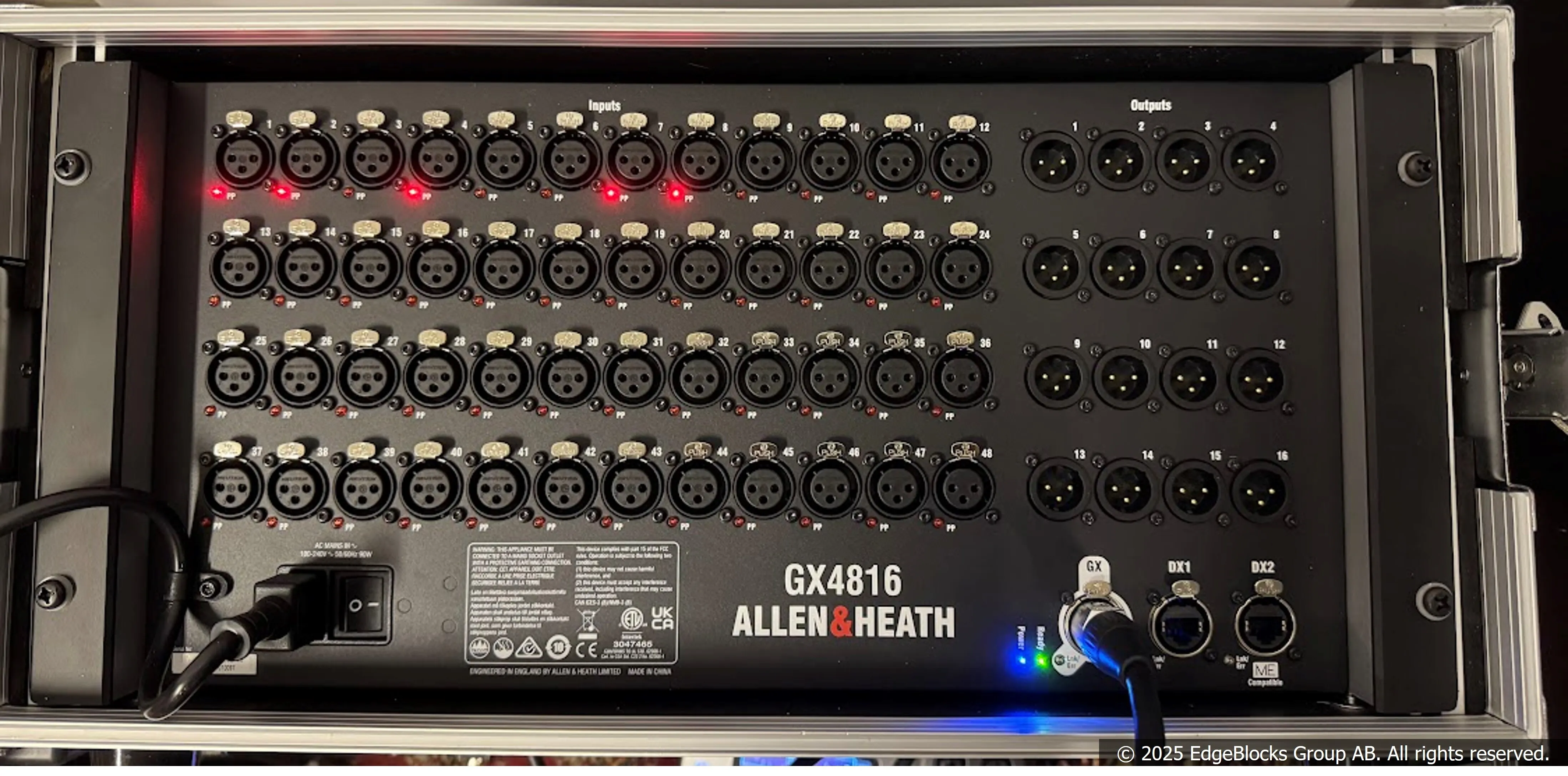 Allen & Heath GX4816 AudioRack för dLive/Avantis/SQ/AHM; 48 mic/line, 16 out