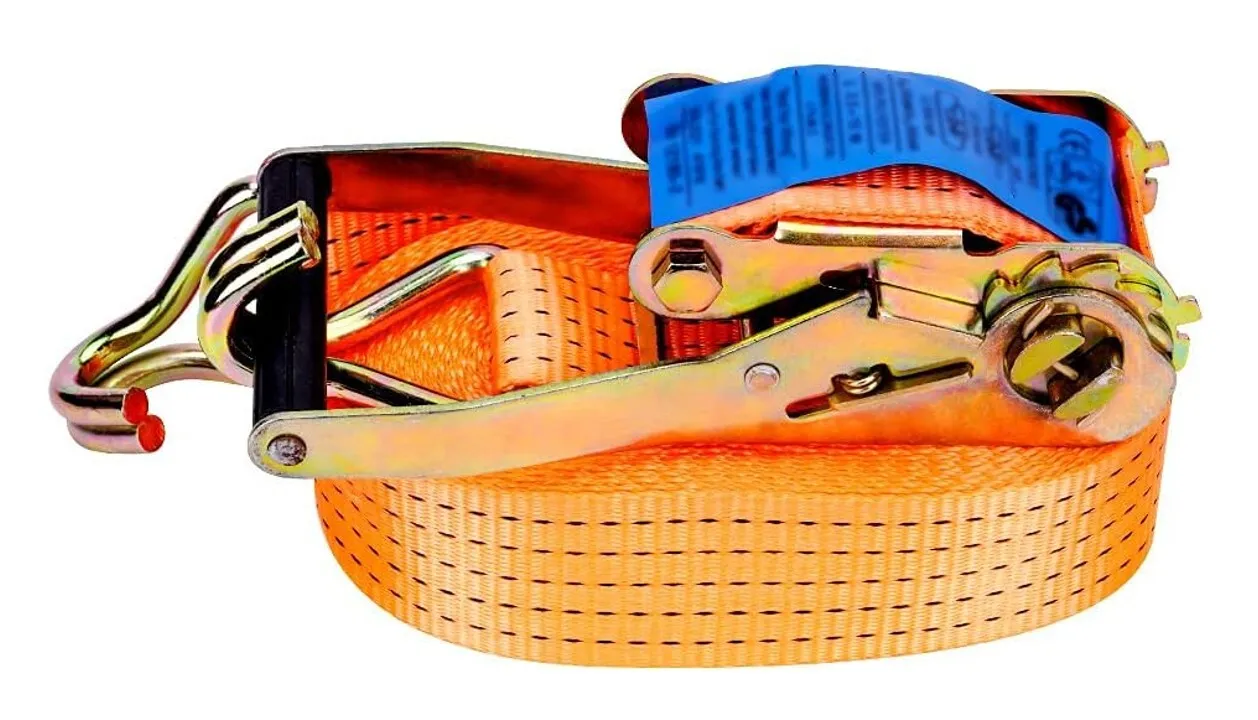 Spännband 10m 2500kg - tvådelat med J-krokar