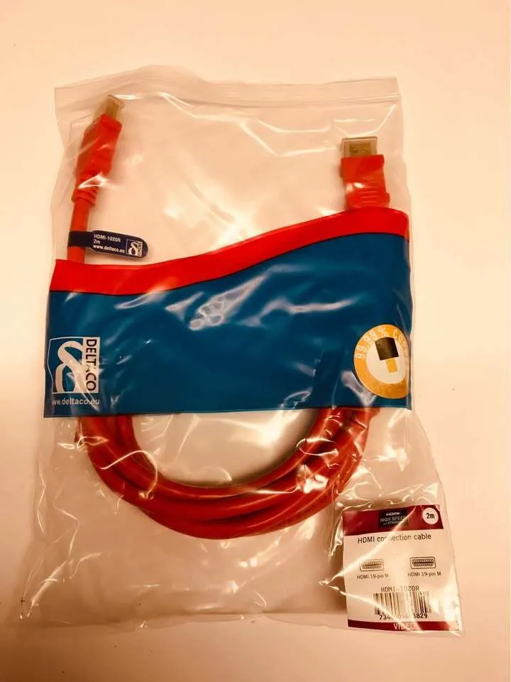 HDMI-kabel high-speed with ethernet 2m röd