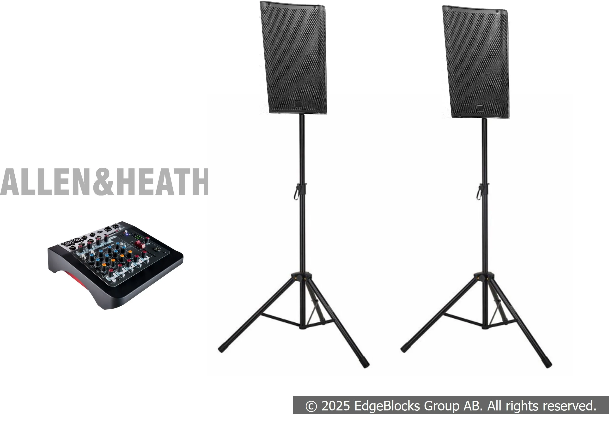 Högtalarpaket 1, 2x12-tums, mixer