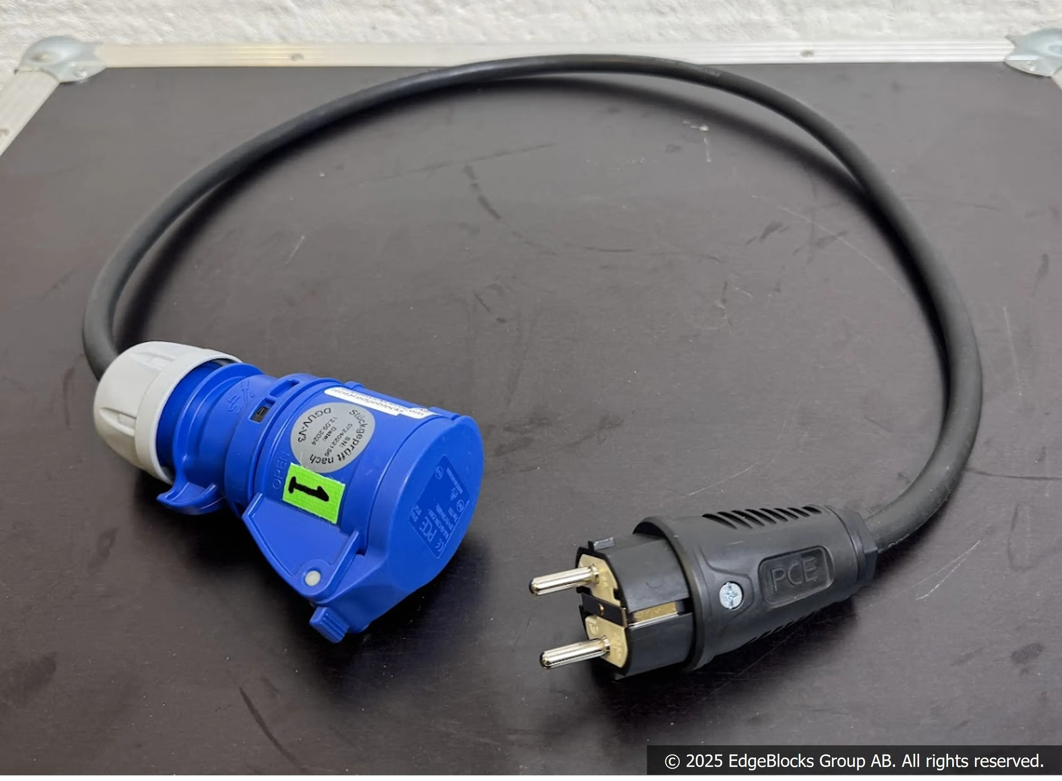 Adapterkabel Eu kontakt - CEE Blå skarv 1m