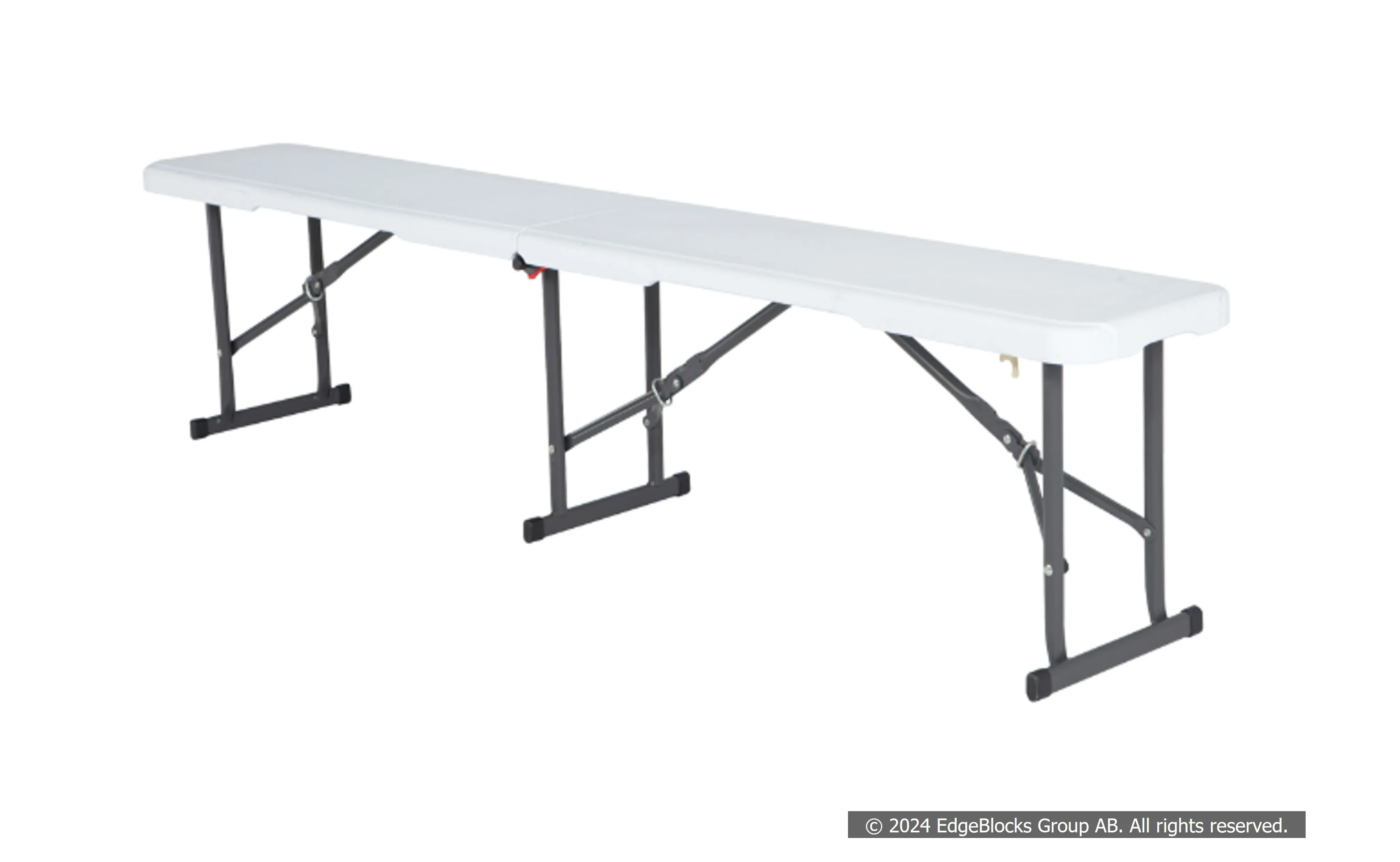 Bänk Lifetime, fällbar, 183x29 cm, vit